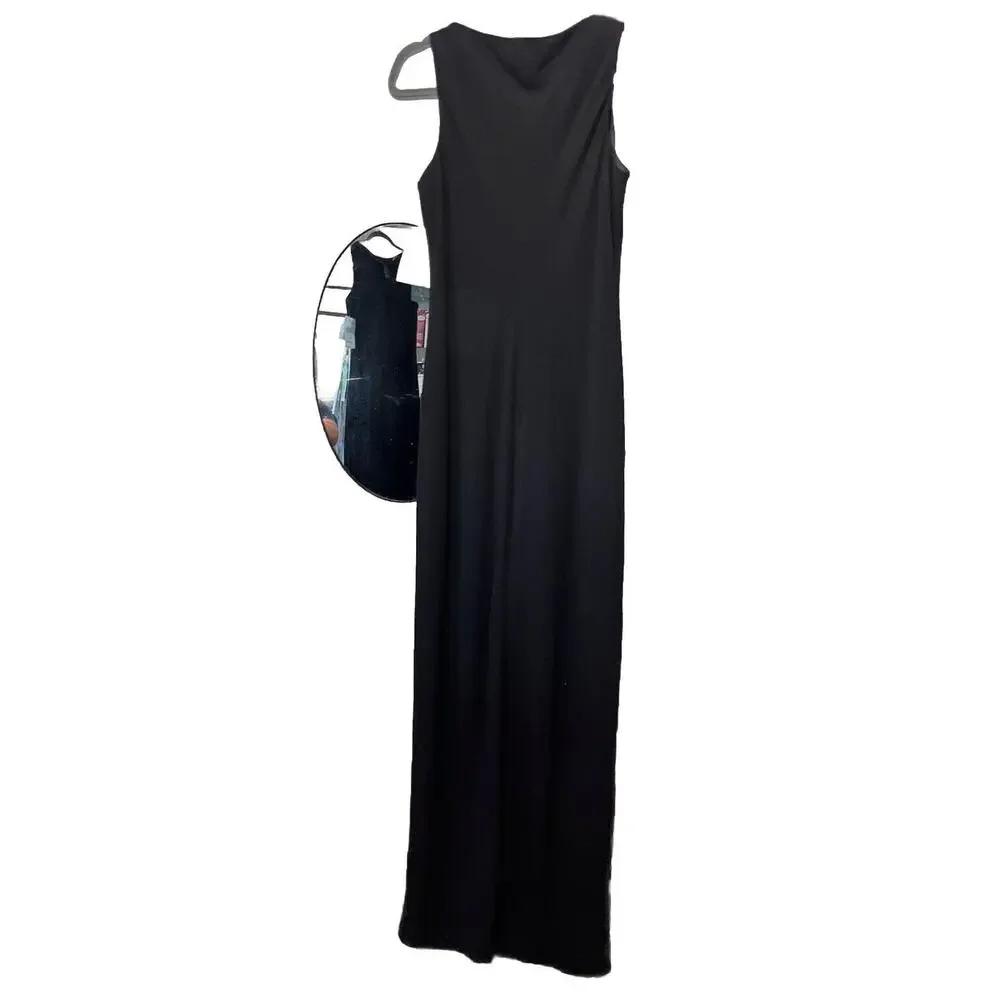 $169 NWT Lauren Ralph Lauren Size 12 Womens Maxi crepe evening Dress Back Slit - Picture 12 of 15